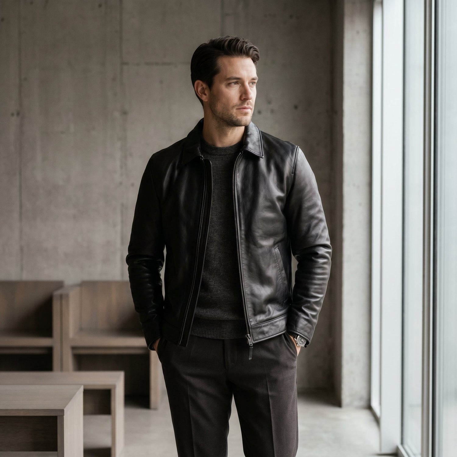 Vestes en Cuir hommes